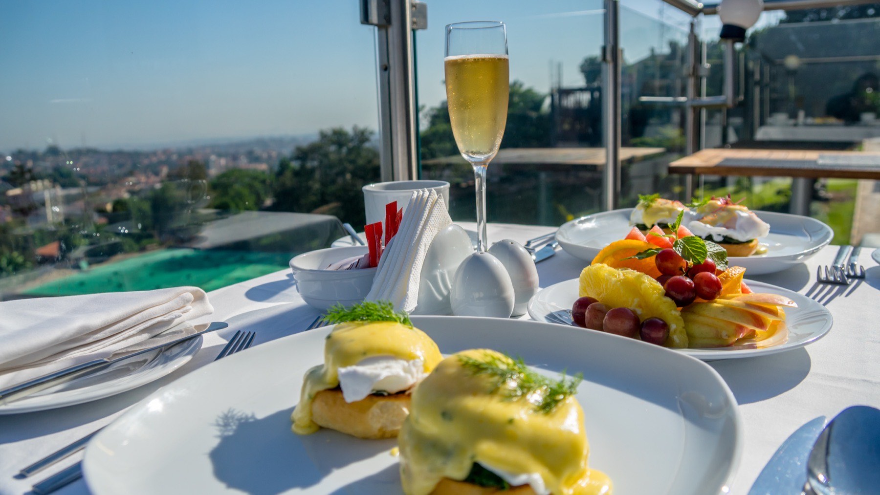 Gourmet breakfast with a view