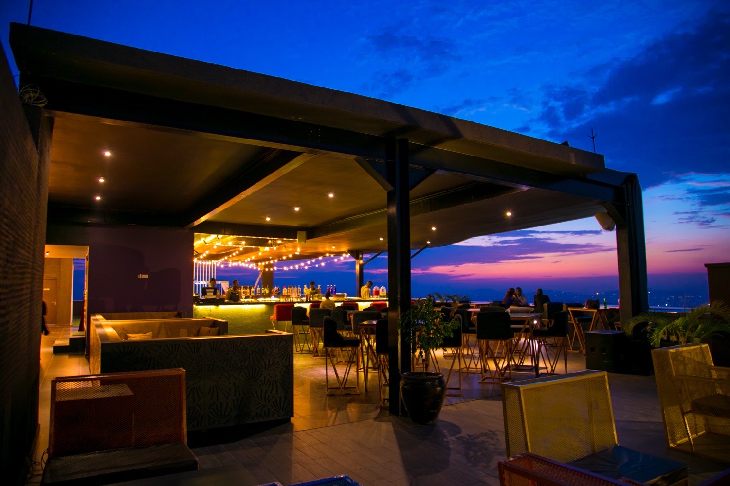 Ninety9 rooftop lounge after dark