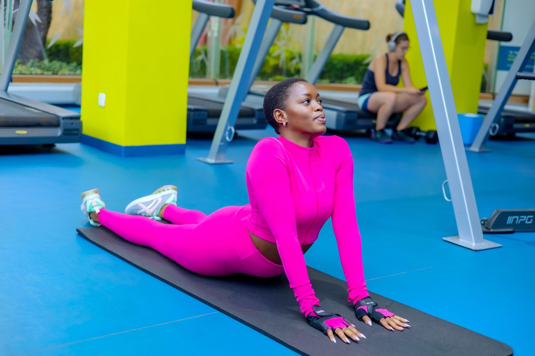 A guest relaxing with tea on a private balcony