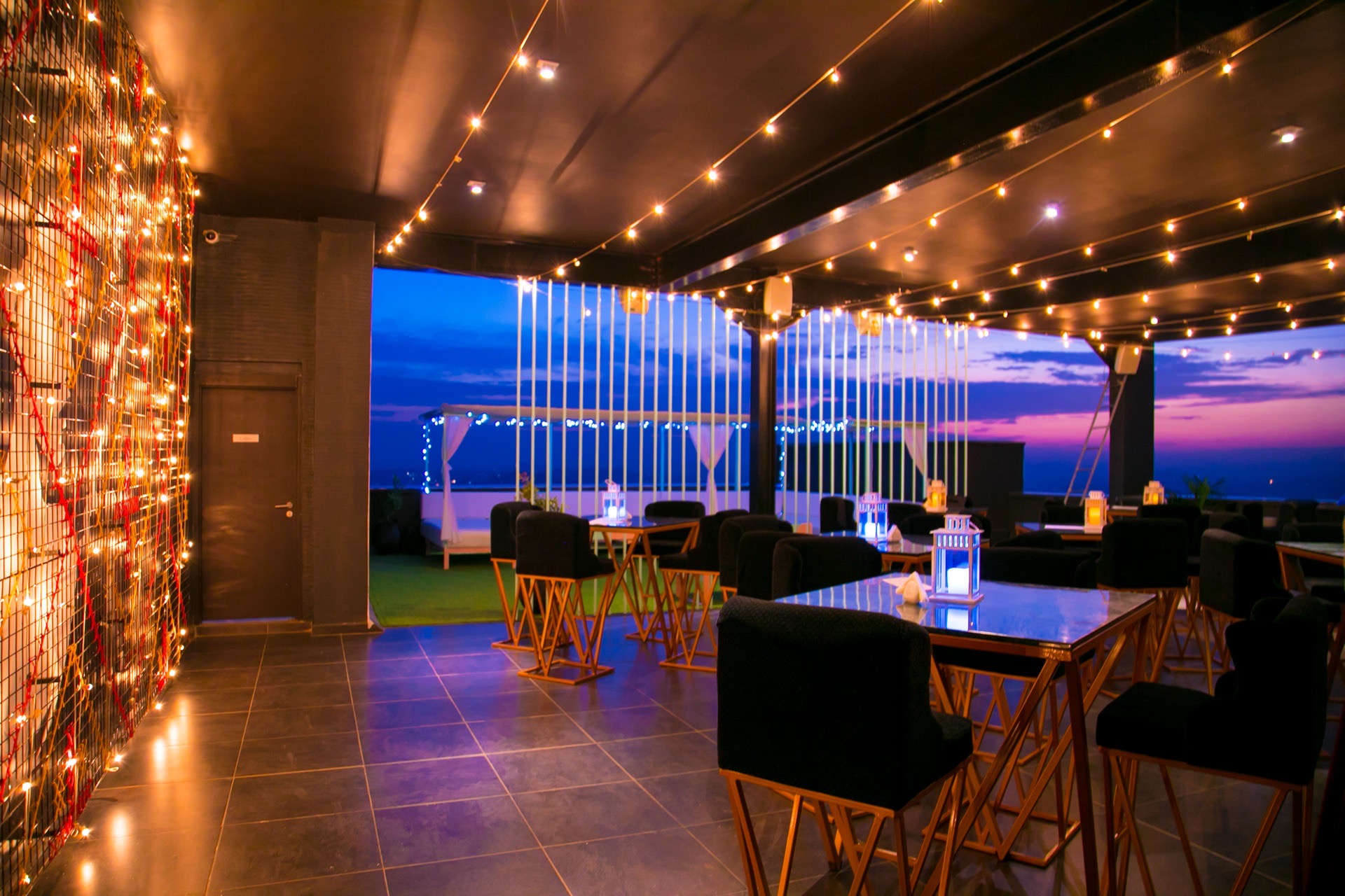 Ninety9 rooftop sunset panorama