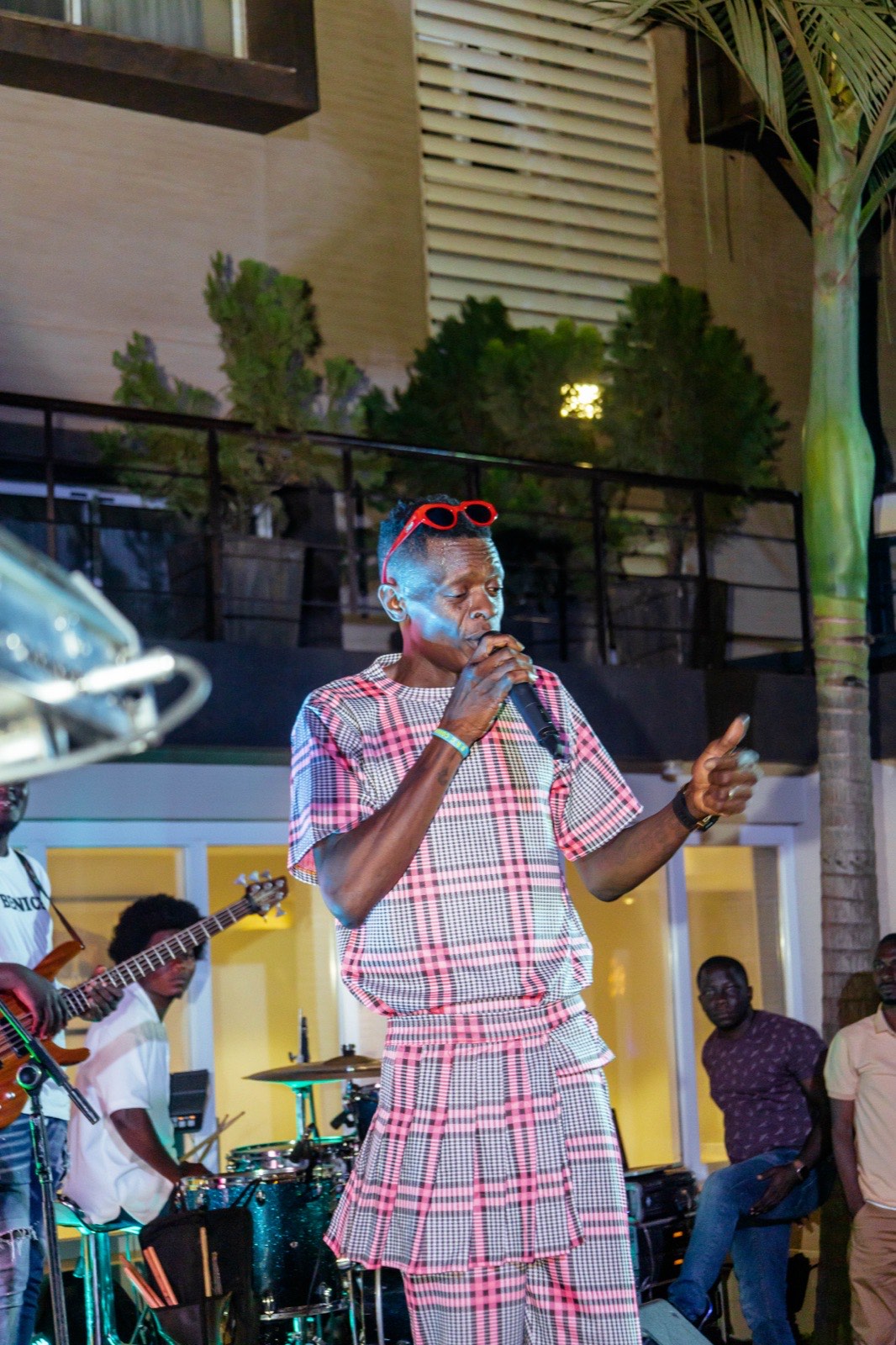 Jose Chameleone under stage lights at The Skyz Exclusive